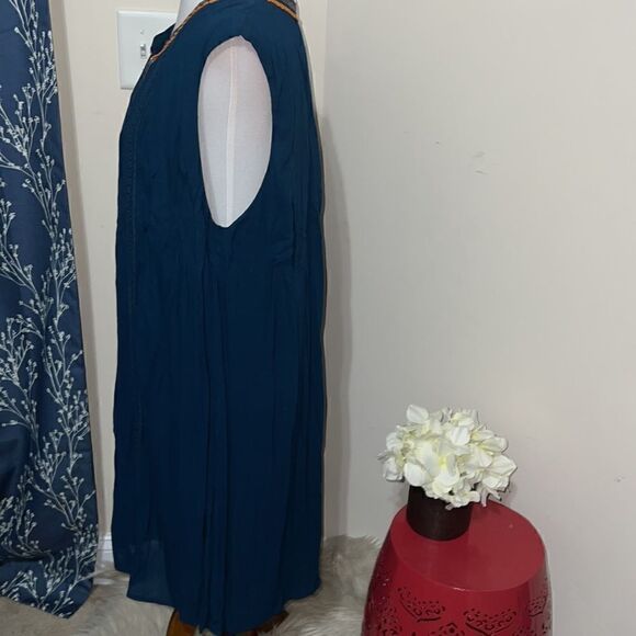 NEW Perch by Blu Pepper Bohemian Boho Shift Dress Sleeveless Tassels sz 3X - Picture 2 of 8